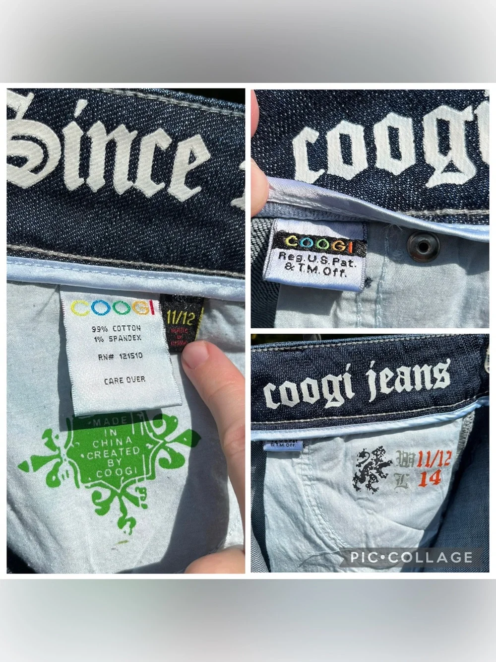 Y2K Coogi Australia Low-Rise Bermuda Denim Shorts Juniors Size 11/12 Streetwear